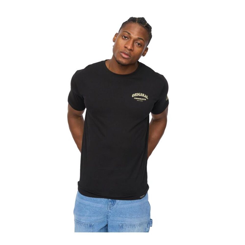 Crosshatch Mens Labstock T-Shirt / Black